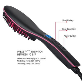 Fast Straightener Electric Hair Brush